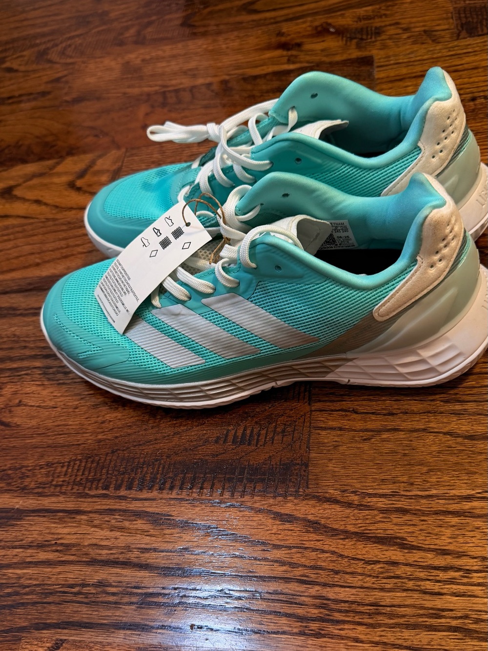 adidas Women's Teal and White Athletic Running Shoes